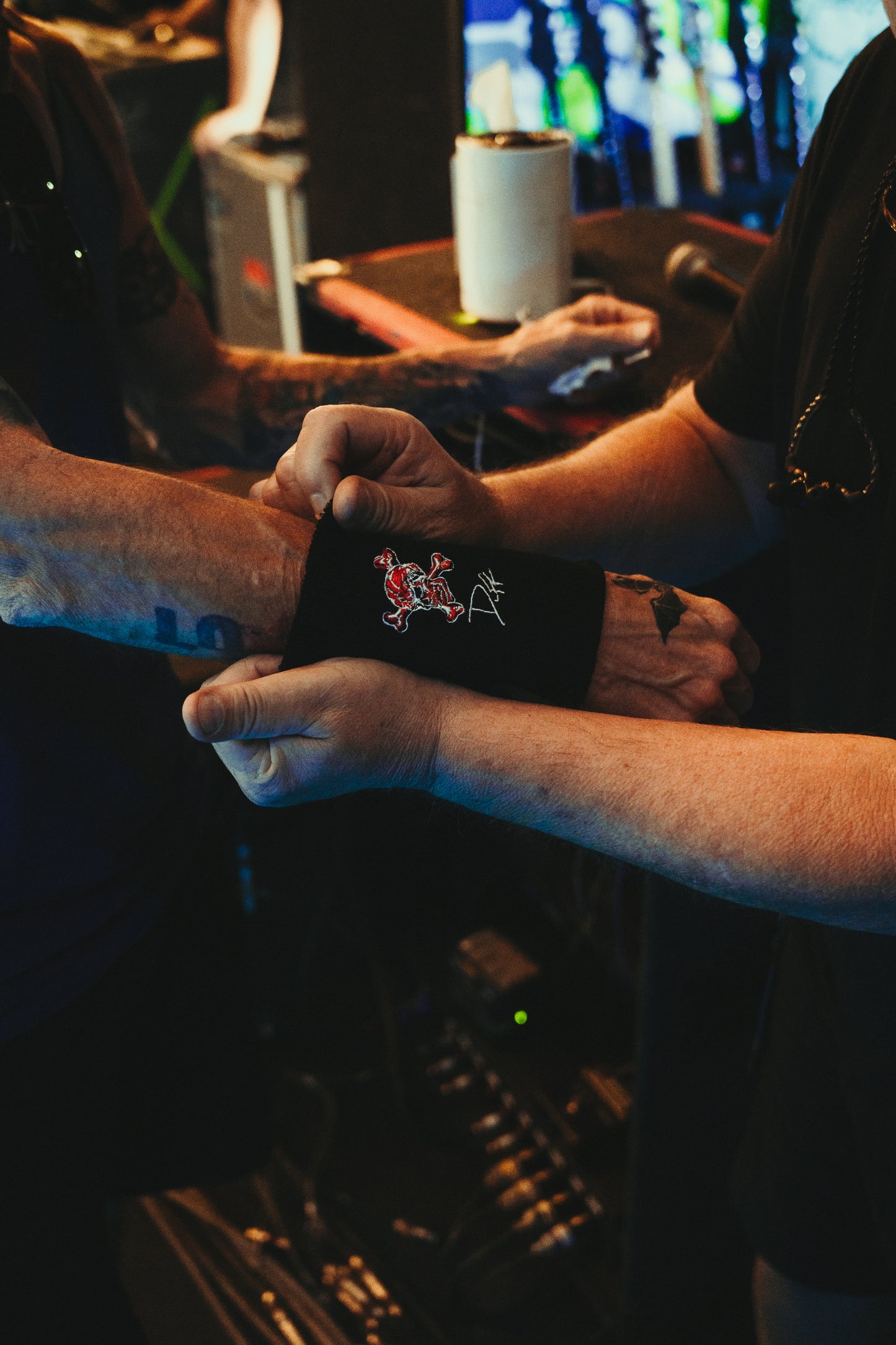 RED SKULL LONG WRISTBAND - 2025 VERSION/6"